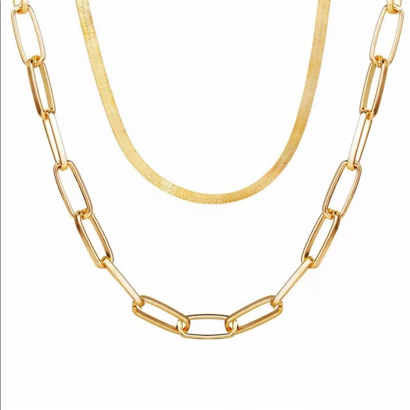 2LaYer Yellow GP 5mm High Polish Chain Necklace - Picture 2 of 8